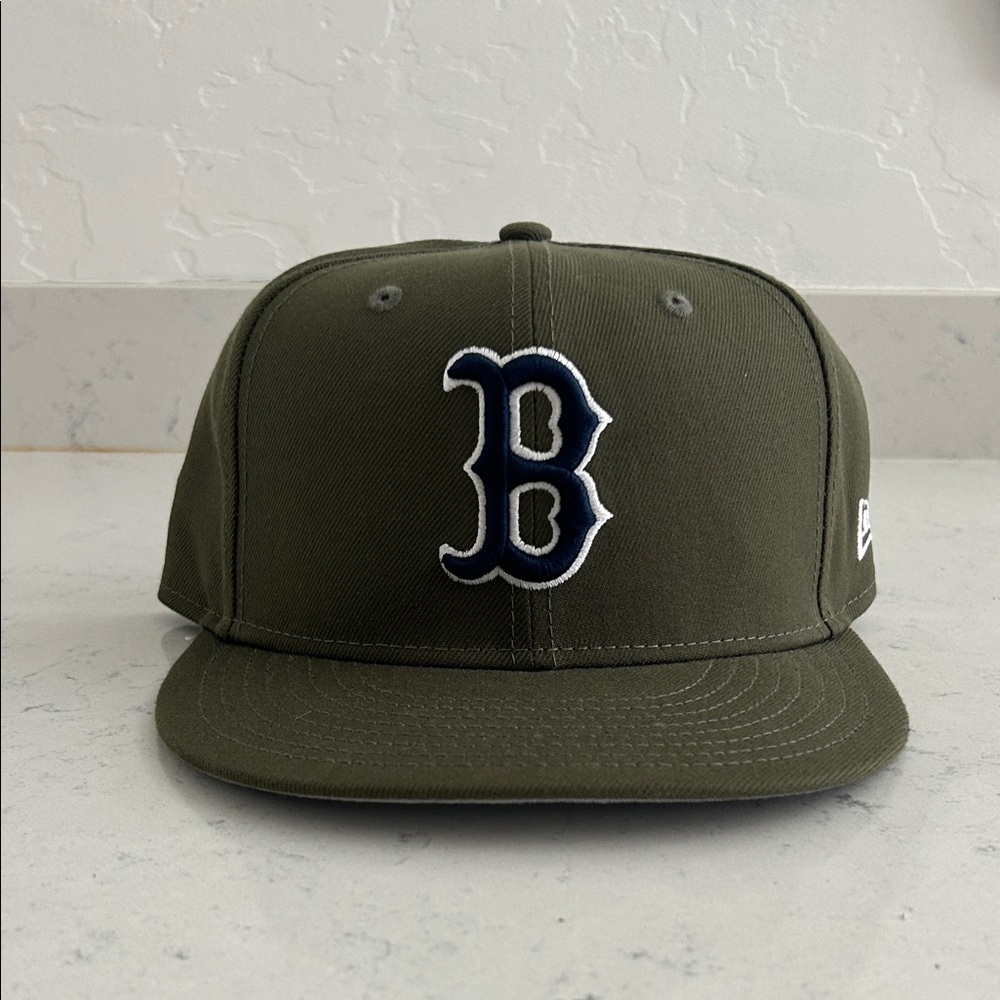 Boston Red Sox New Era 9Fifty Olive Green Cap